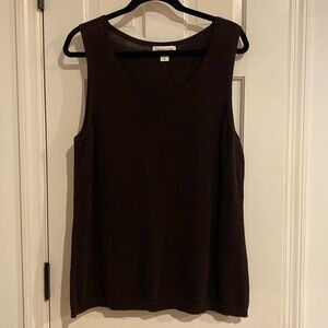 Cold water creek knit sleeveless blouse in brown size 1X